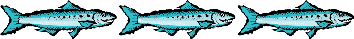 Zingerman's Illustration of three blue sardines