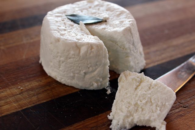 Zingerman's Creamery City Goat Cheese cut with a butter knife