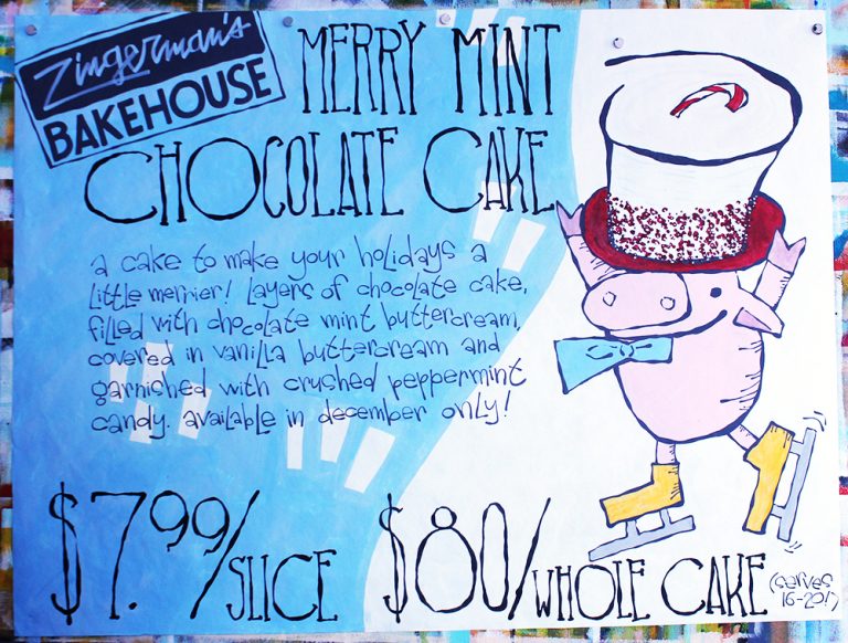 Zingerman's Deli Hand Painted Poster merry mint Zingerman's Deli Hand Painted Poster merry mint