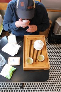 tasting a selection of tea