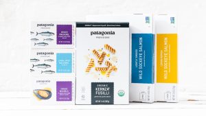 a photo showing packages of fish and pasta products from Patagonia Provisions