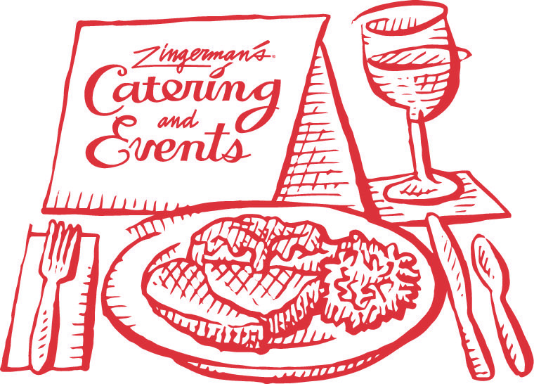 Plate with cup and Zingerman's Catering card