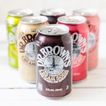 An arrangement of Dr. Brown's soda cans in different flavors.