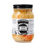 A photo of a jar of the Brinery's Curtido Sauerkraut.