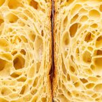 Cultured Butter Croissants from the Bakehouse A close-up photo of the layers inside a croissant.