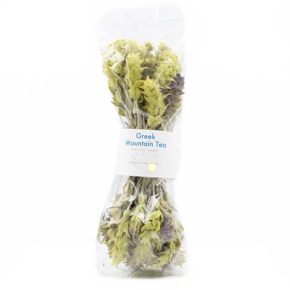 A photo of a package of Daphnis and Chloe Greek Mountain Tea.