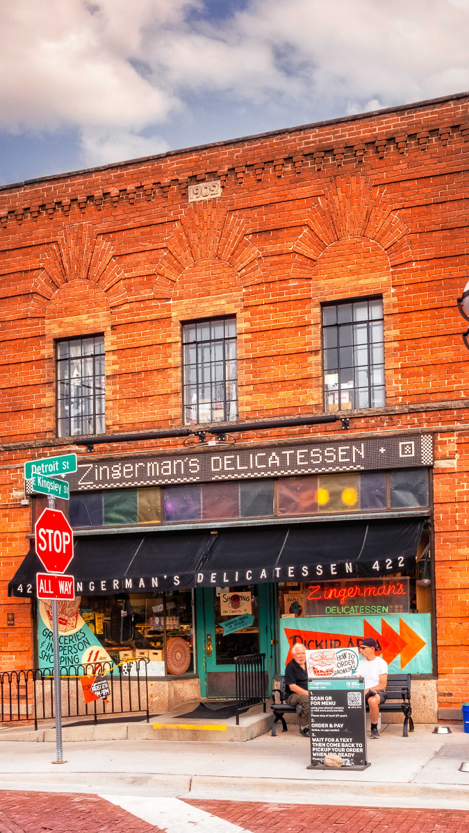 A photo of the exterior of the Deli building.