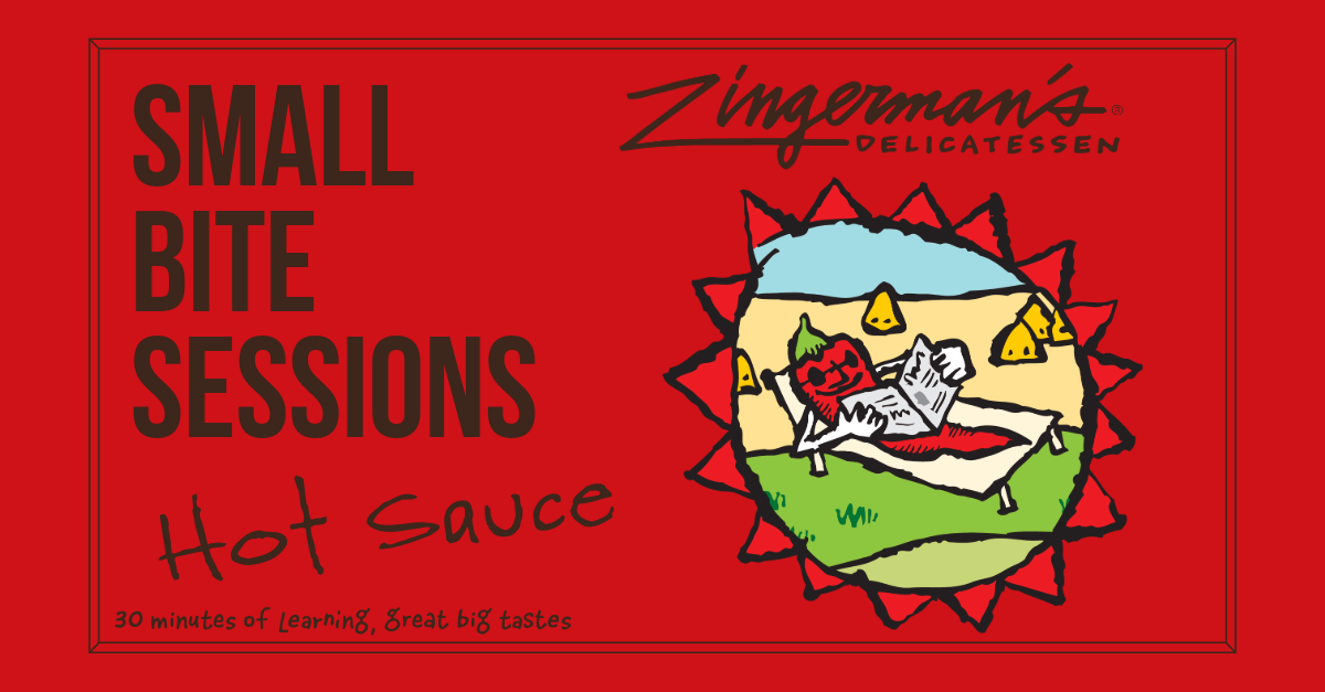 An image for an event, Small Bite Sessions, about hot sauce.