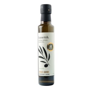 A photo of a bottle of Luretík olive oil.