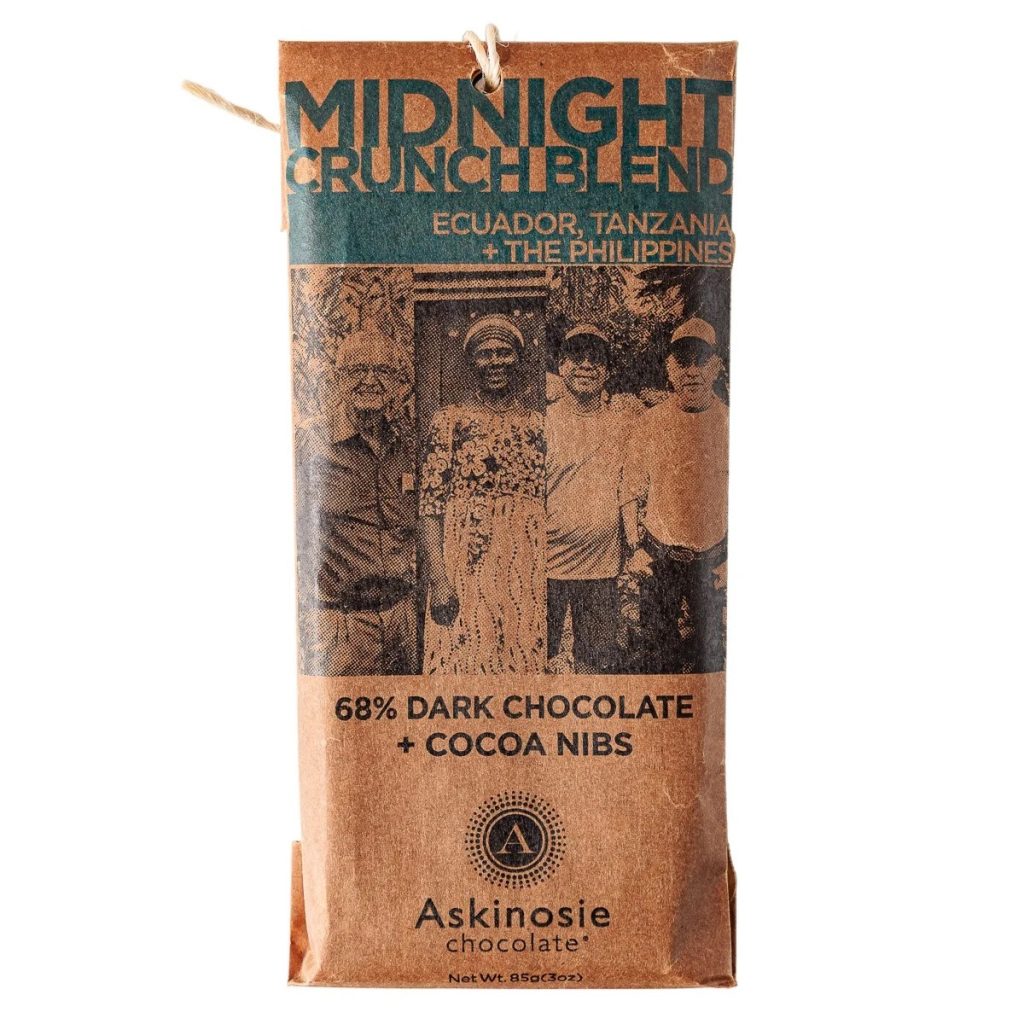A photo of a wrapped Midnight Crunch Bar.