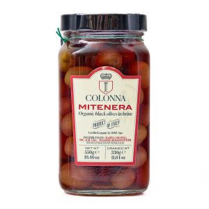 A photo of a jar of Marina Colonna Mitenera Olives.